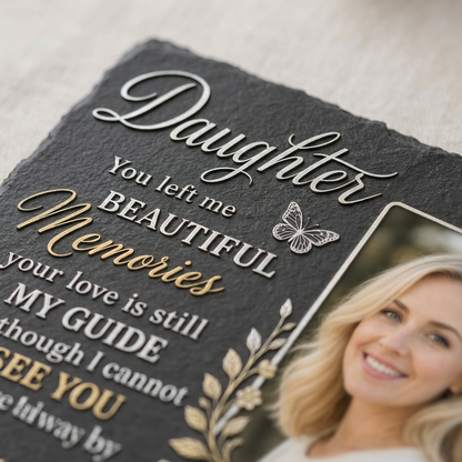 Personalized Daughter Memorial Garden Stone with Photo, Sympathy Gift for Loss of Daughter - Image 5
