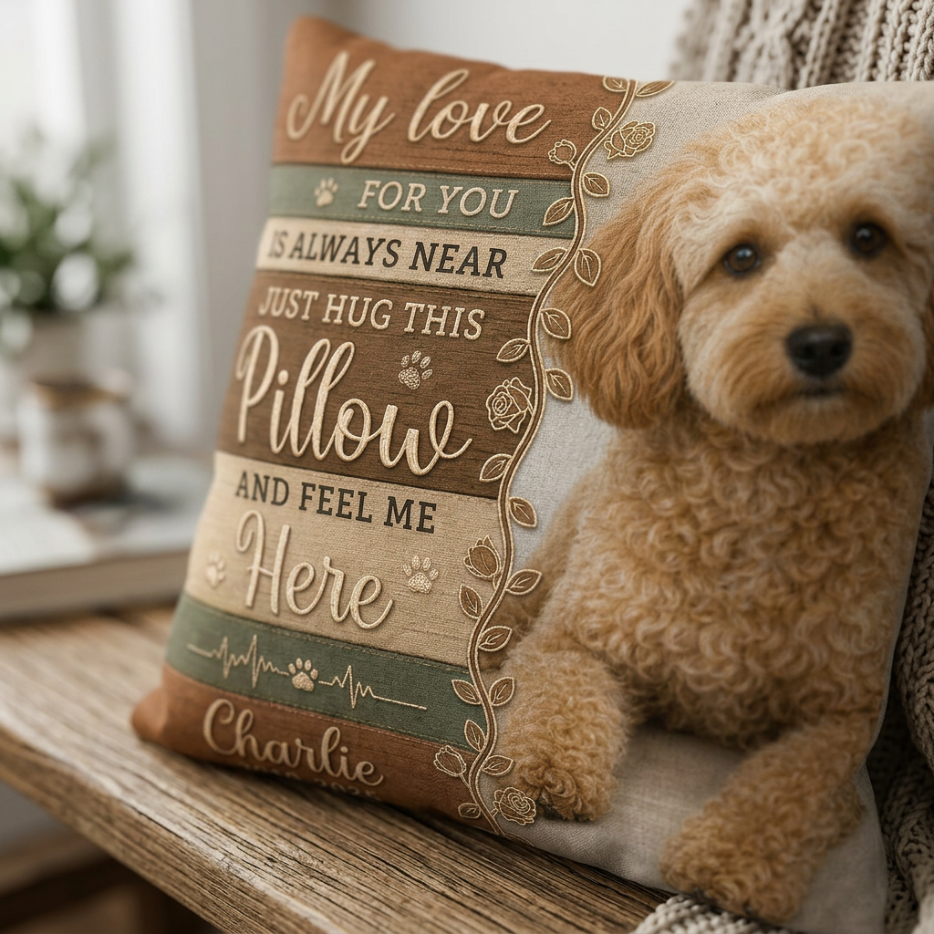 Personalized Pet Memorial Pillow Custom Photo Dog Loss Remembrance Sympathy Gift - Image 5