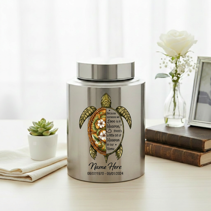 Personalized Sea Turtle Tortoise Poem Stainless Steel Cremation Urn for Human Ashes Loss of Mother Father Pet Bereavement Condolence Large Memorial Keepsake Urn, Memorial Gift, In Loving Memory - Image 5