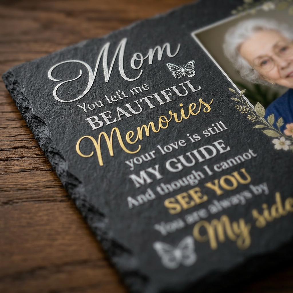 Personalized Mom Memorial Garden Stone with Photo, Sympathy Gift Loss of Mother - Image 5