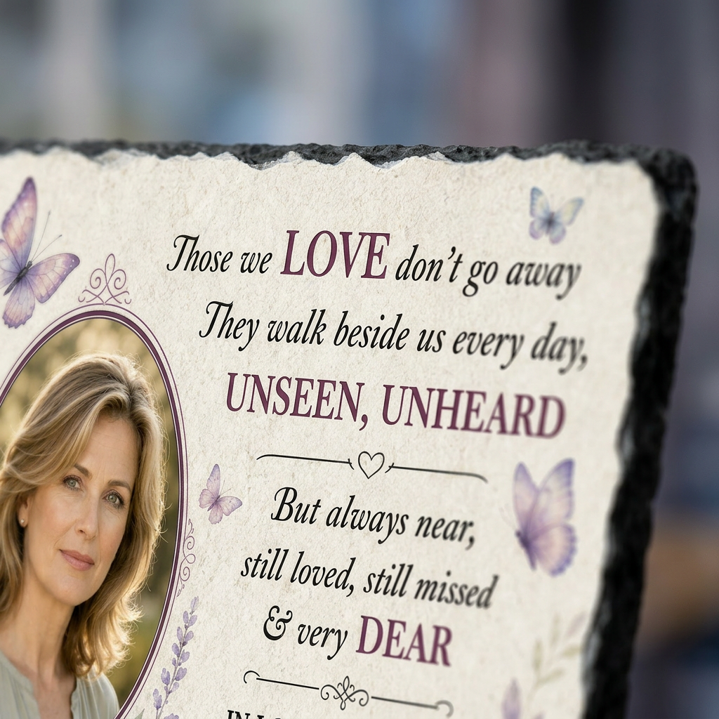 Personalized Parents Memorial Photo Slate Stone – Sympathy Gift for Loss - Image 5