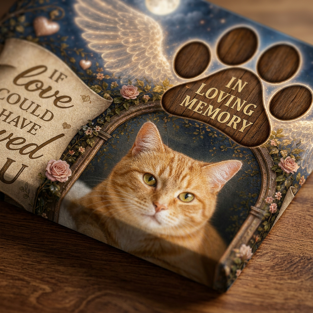 Personalized Cat Memorial Wall Canvas Custom Photo Pet Loss Sympathy Remembrance Gift - Image 5