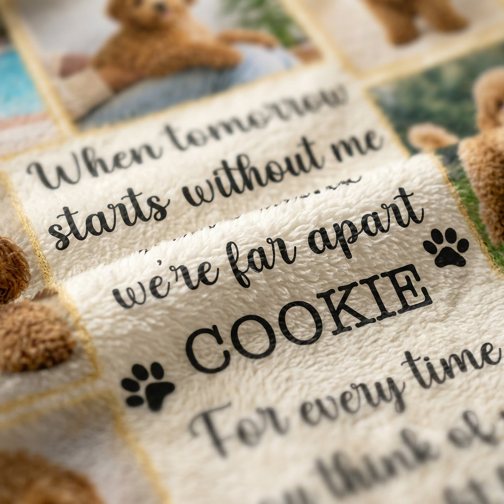 Personalized Pet Memorial Photo Collage Fleece Blanket - Dog Remembrance Gift for Loss of Pet - Image 5
