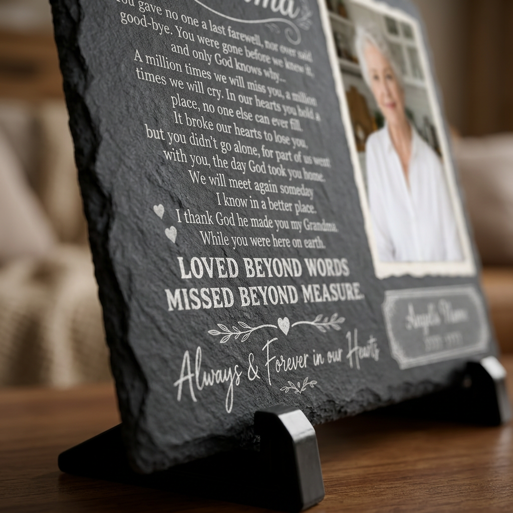 Personalized Grandma Memorial Garden Stone – You Gave No One Last Farewell Slate Gift - Image 5