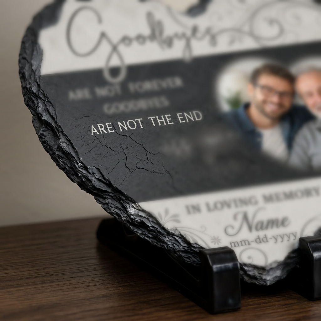 Personalized Heart-Shaped Memorial Slate with Photo – In Loving Memory Gift - Image 5