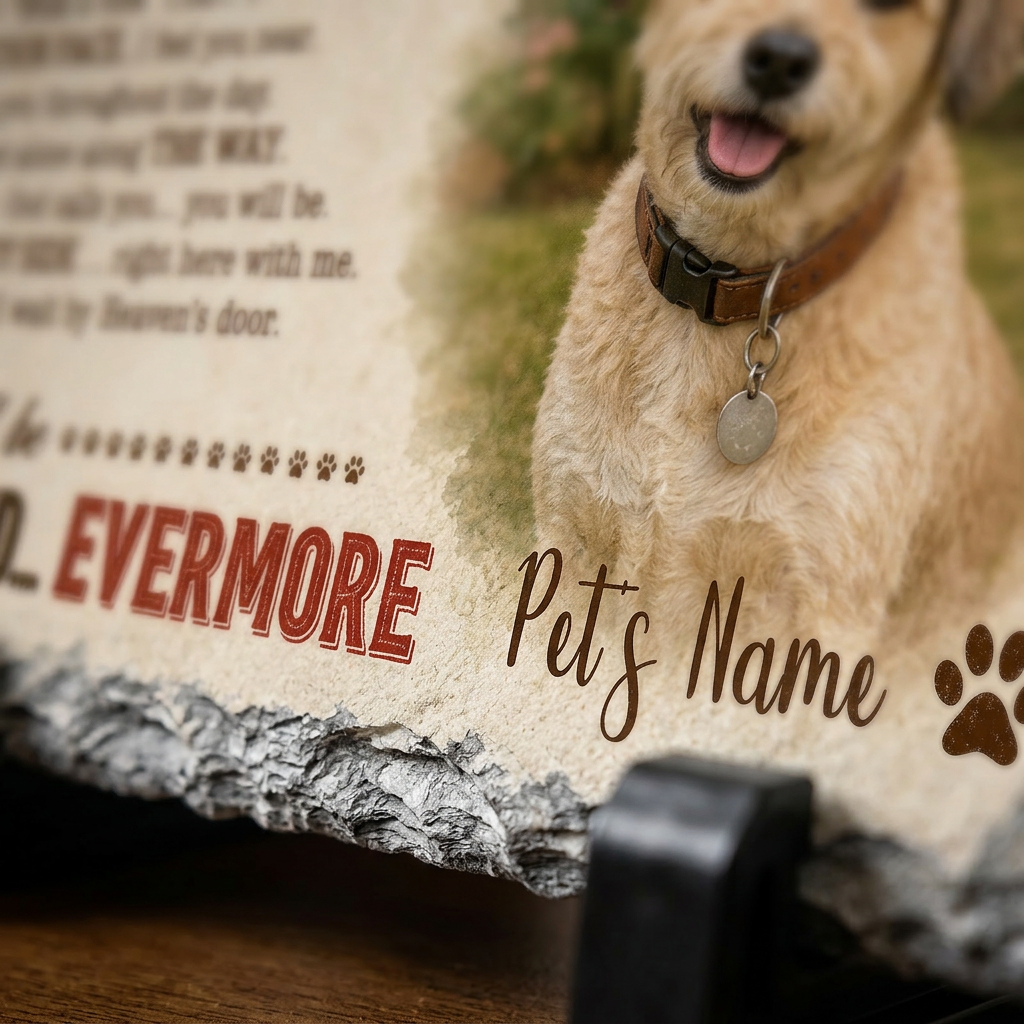 Personalized Dog Memorial Garden Stone – Custom Pet Photo Slate for Pet Loss - Image 5