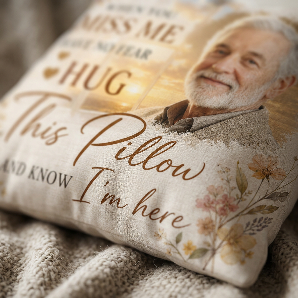 Custom Memorial Photo Pillow When You Miss Me Remembrance Gift for Loss of a Loved One - Image 5