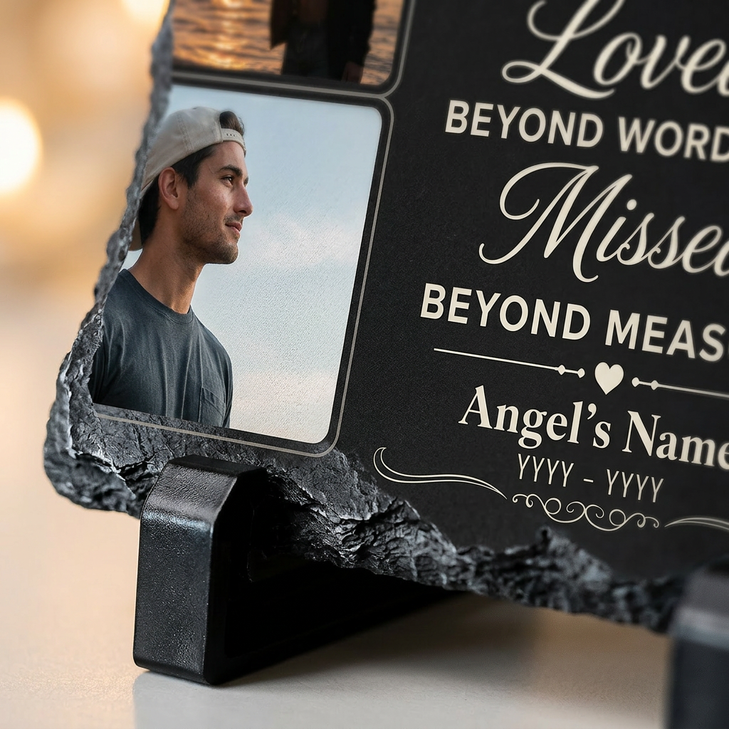 Personalized Brother Memorial Photo Slate Stone – Sympathy Remembrance Gift - Image 5