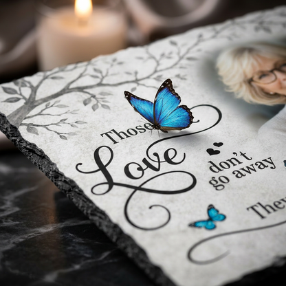 Personalized Memorial Garden Stone with Photo, Butterfly Sympathy Gift for Loved One - Image 5