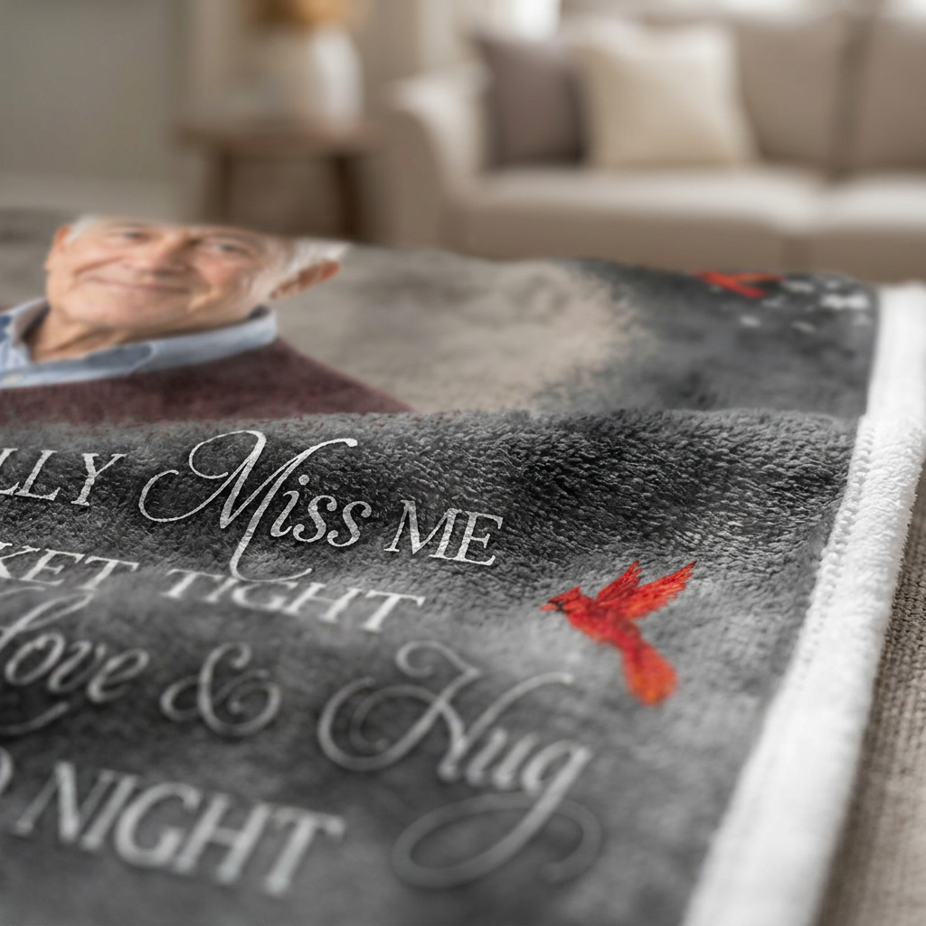 Personalized A Hug From Heaven Memorial Fleece Blanket - Sympathy Gift for Loss of Loved One - Image 5