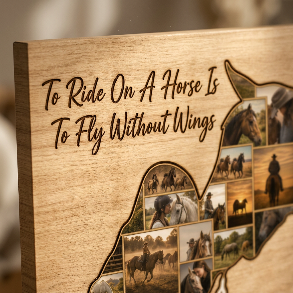 Personalized Horse Photo Collage Canvas Wall Art Custom Equestrian Gift for Horse Lovers - Image 5