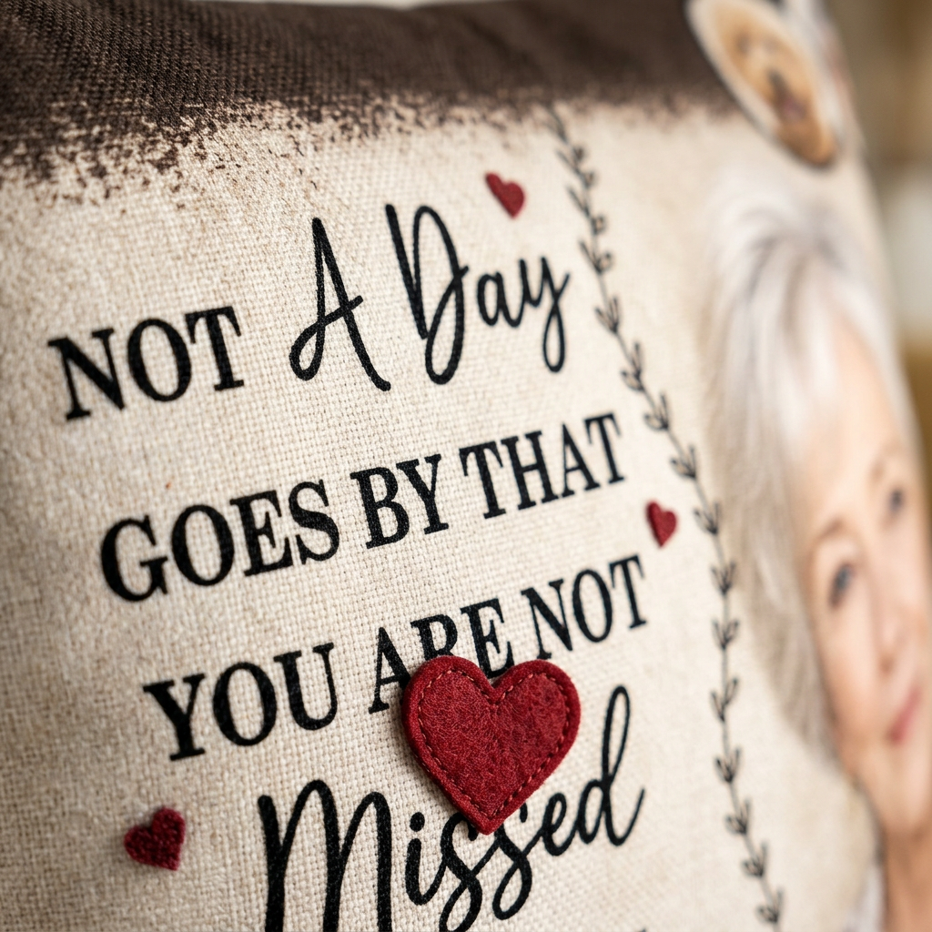 Personalized Memorial Photo Pillow Calendar Date Remembrance Gift for Loss of Loved One - Image 5