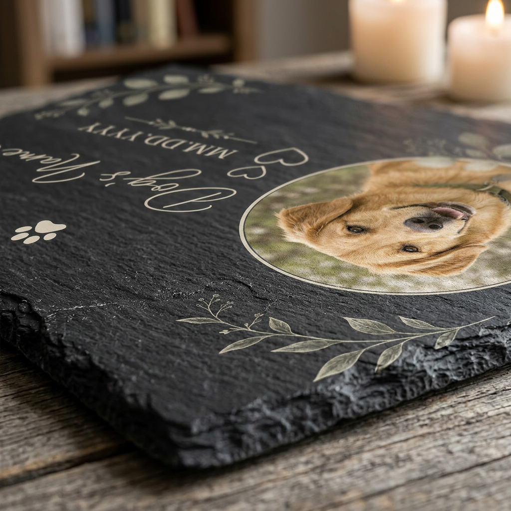 Personalized Pet Memorial Slate Plaque with Photo, Dog Remembrance Garden Stone - Image 5
