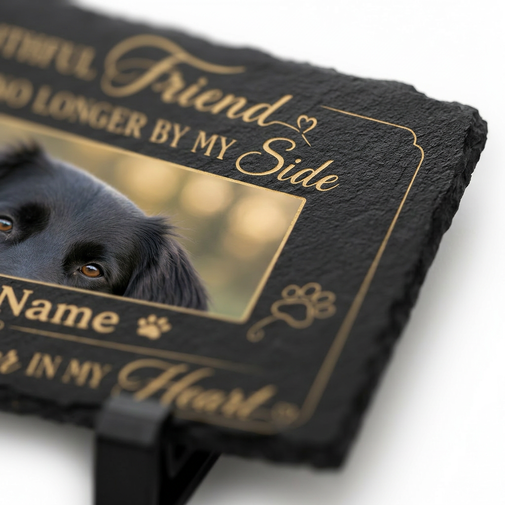 Personalized Dog Memorial Garden Stone with Photo – Pet Loss Sympathy Gift - Image 5