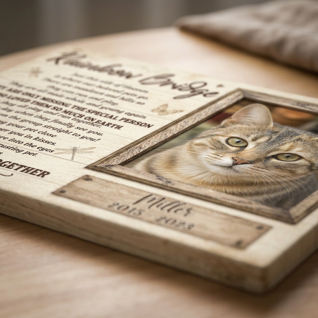 Personalized Cat Memorial Canvas Wall Art - Rainbow Bridge Pet Loss Remembrance Gift - Image 5