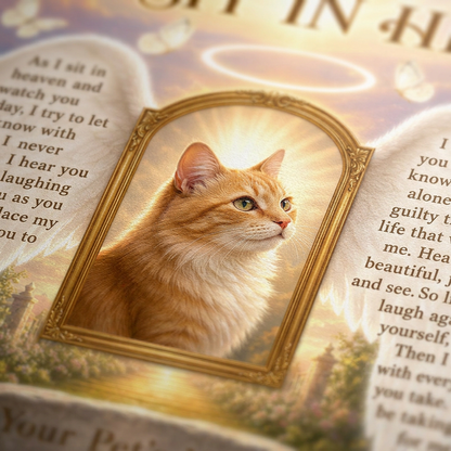 Personalized Pet Memorial Wall Canvas As I Sit In Heaven Cat Photo Sympathy Gift - Image 5