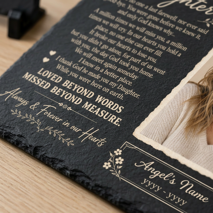 Personalized Daughter Memorial Garden Stone – Custom Photo Slate Plaque Gift - Image 5