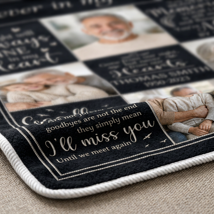 Personalized Memorial Photo Fleece Blanket - Sympathy Keepsake Gift for Loss of Father or Husband - Image 5