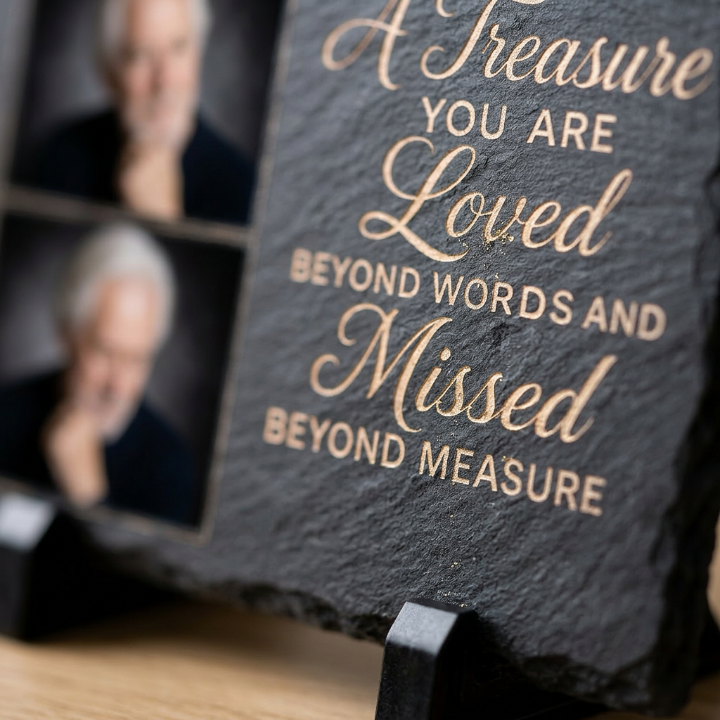 Personalized Grandpa Memorial Photo Slate Stone – In Loving Memory Sympathy Gift - Image 5