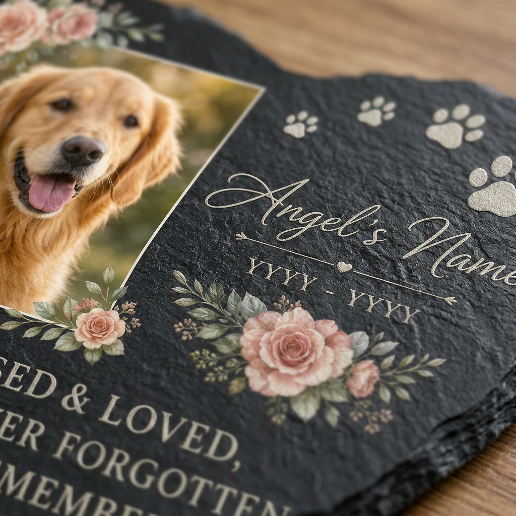 Personalized Dog Photo Memorial Garden Stone – Pet Loss Remembrance Gift - Image 5