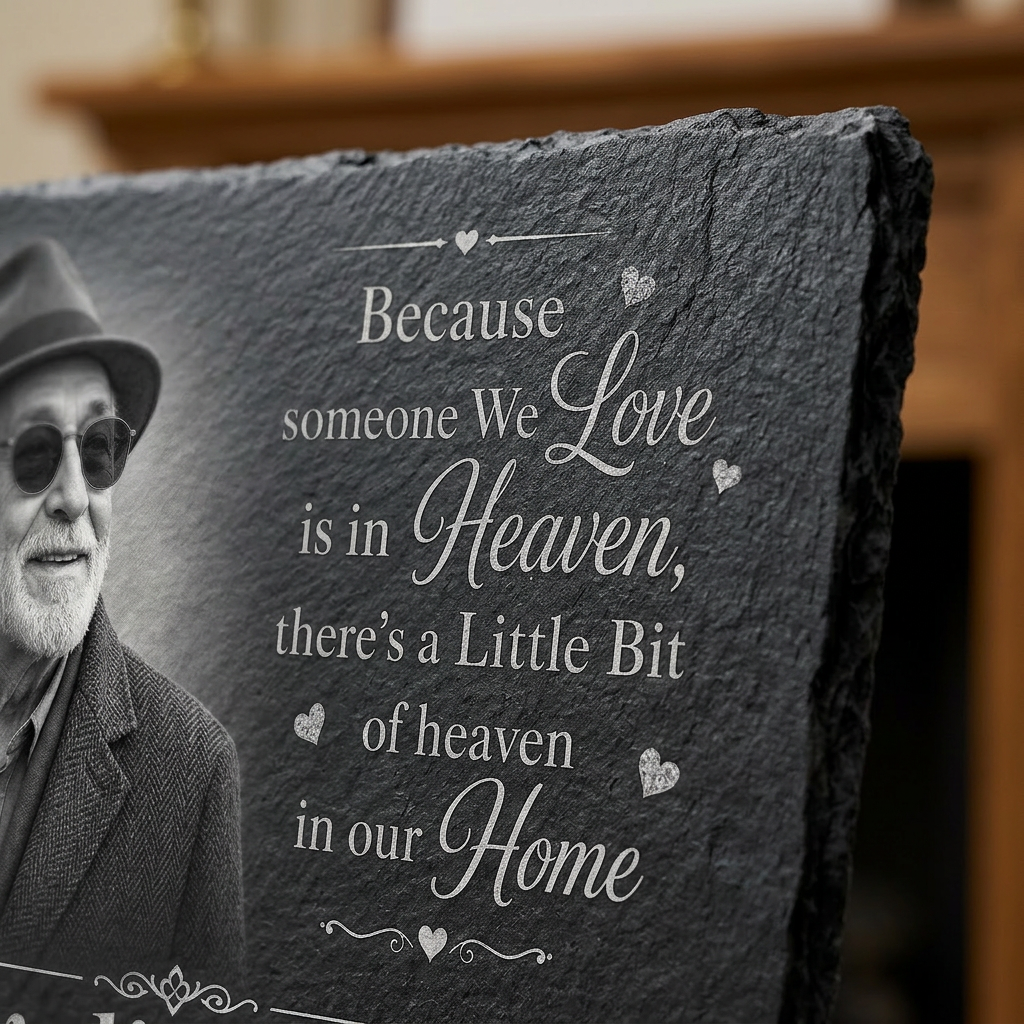 Personalized Memorial Slate Stone Plaque with Photo – Custom Sympathy Gift for Loved One - Image 5