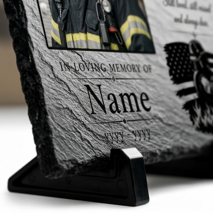 Personalized Firefighter Memorial Photo Stone – In Loving Memory of a Firefighter - Image 5
