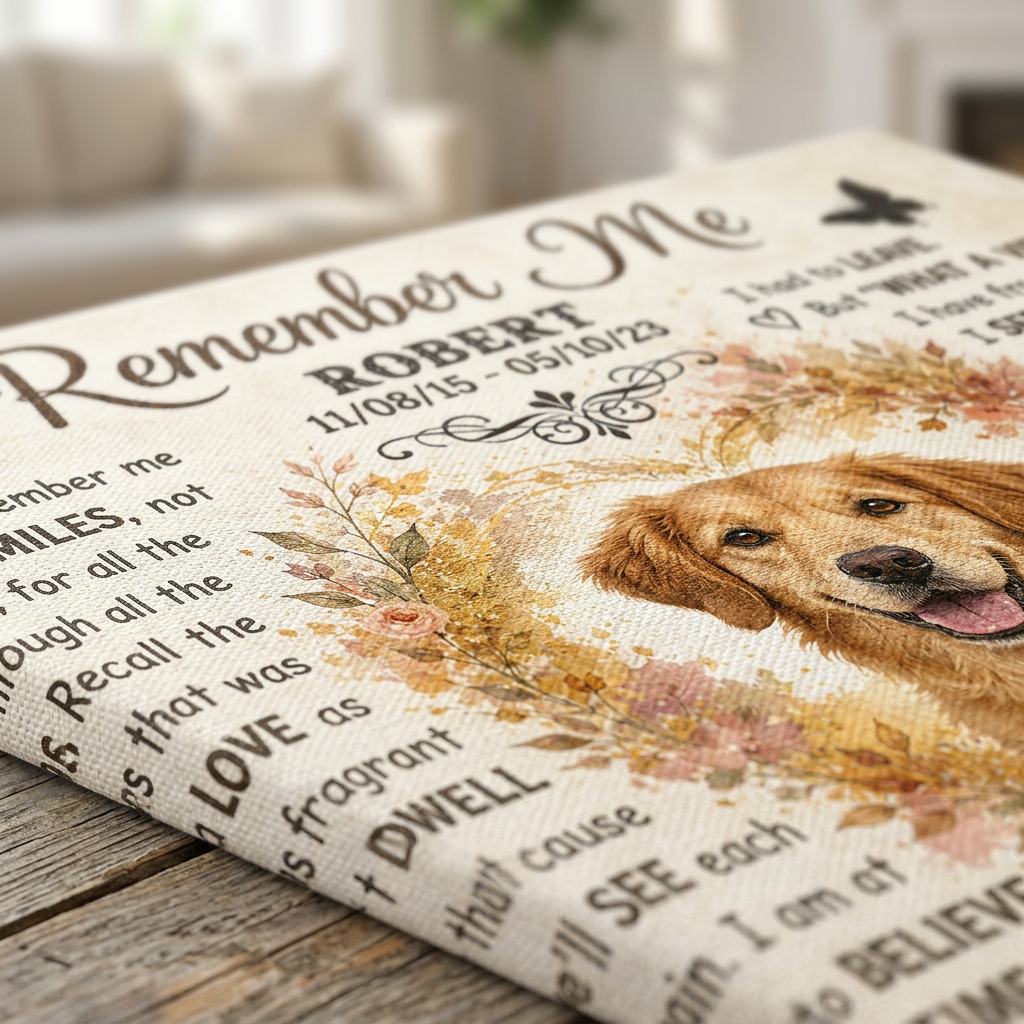 Personalized Dog Memorial Canvas Wall Art - Custom Pet Photo Print with Name & Dates - Image 5