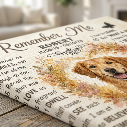 Personalized Dog Memorial Canvas Wall Art - Custom Pet Photo Print with Name & Dates - Image 5