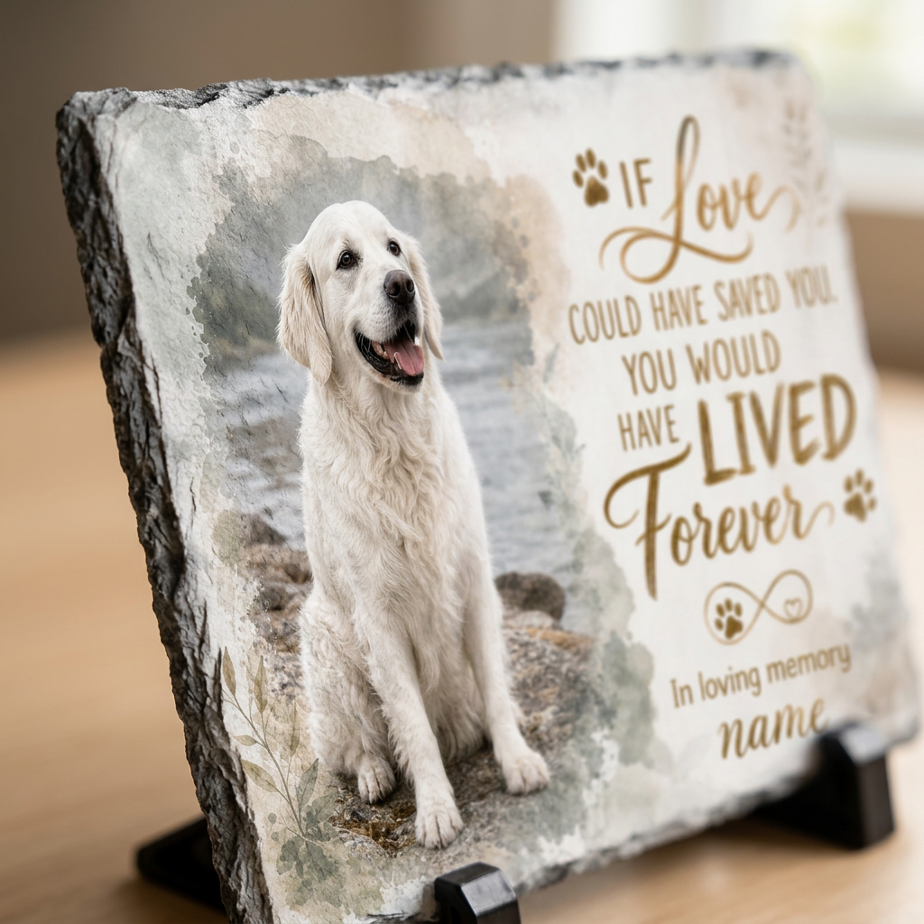 Personalized Dog Memorial Garden Stone Rectangle Slate Plaque – Pet Loss Gift - Image 5