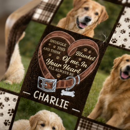 Personalized Dog Photo Memorial Blanket - Custom Pet Snuggle Fleece Blanket for Loss of Dog - Image 5