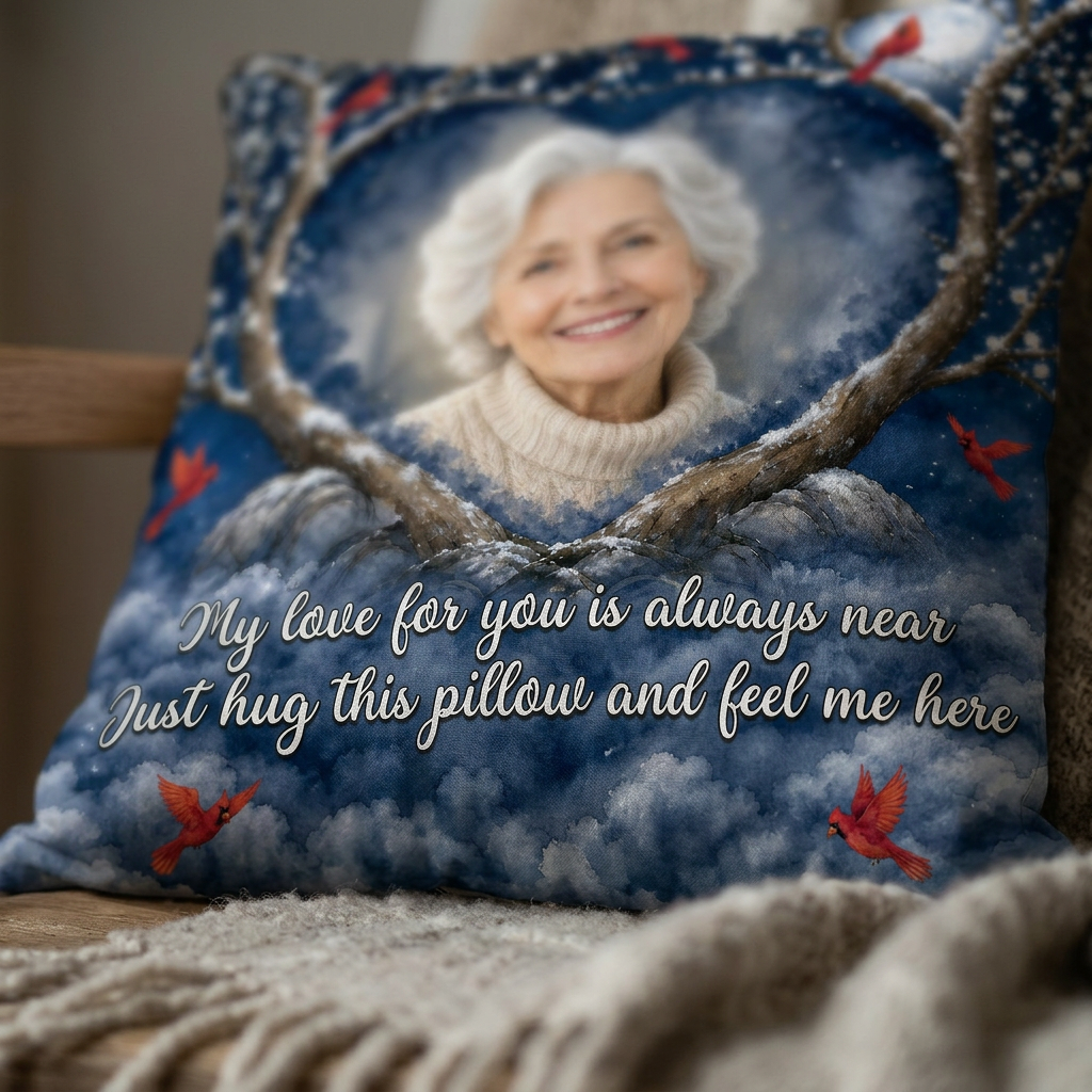 Personalized Memorial Photo Pillow All Over Printed Cardinal Sympathy Remembrance Gift - Image 5
