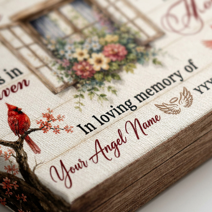 Personalized Cardinal Memorial Wall Canvas Because Someone We Love Is In Heaven Sympathy Gift - Image 5