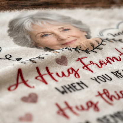 Personalized Memorial Photo Fleece Blanket - A Hug From Heaven Remembrance Sympathy Gift - Image 5