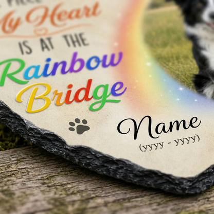 Personalized Rainbow Bridge Dog Memorial Garden Stone Custom Photo Pet Loss Gift - Image 5