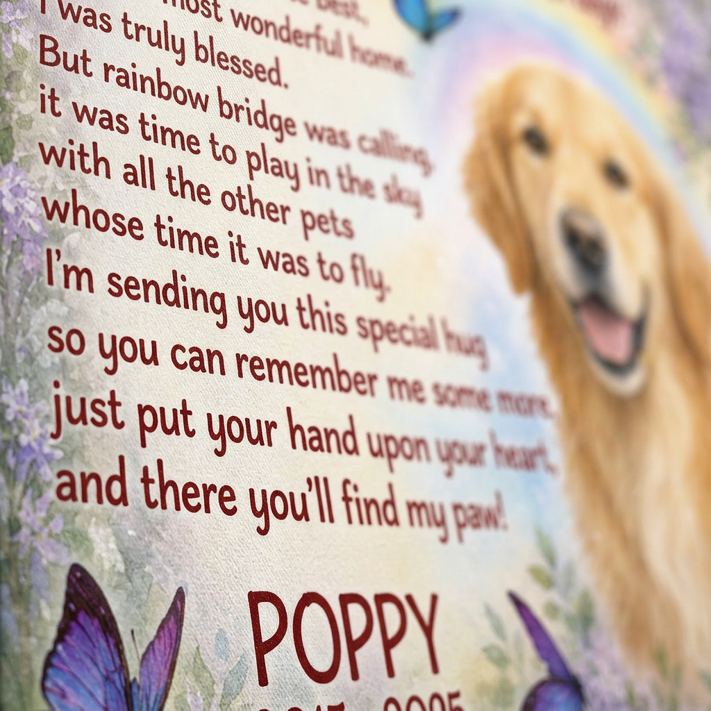 Personalized Pet Memorial Canvas Wall Art - Custom Dog Photo Rainbow Bridge Sympathy Gift - Image 5