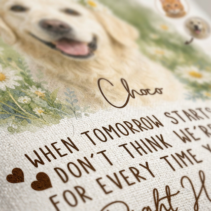 Personalized Pet Memorial Pillow Custom Photo Dog Cat Loss Gift Right Here In Your Heart - Image 5