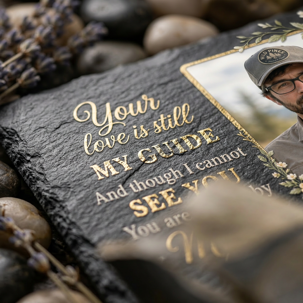 Personalized Dad Memorial Garden Stone with Photo Sympathy Gift for Loss of Father - Image 5