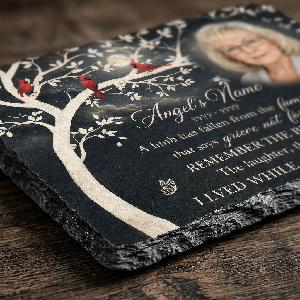 Personalized A Limb Has Fallen Memorial Garden Stone Custom Photo – Sympathy Gift - Image 5