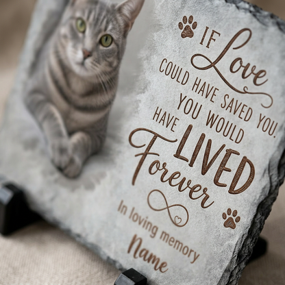 Personalized Cat Memorial Slate Plaque – Pet Loss Sympathy Garden Stone Gift - Image 5