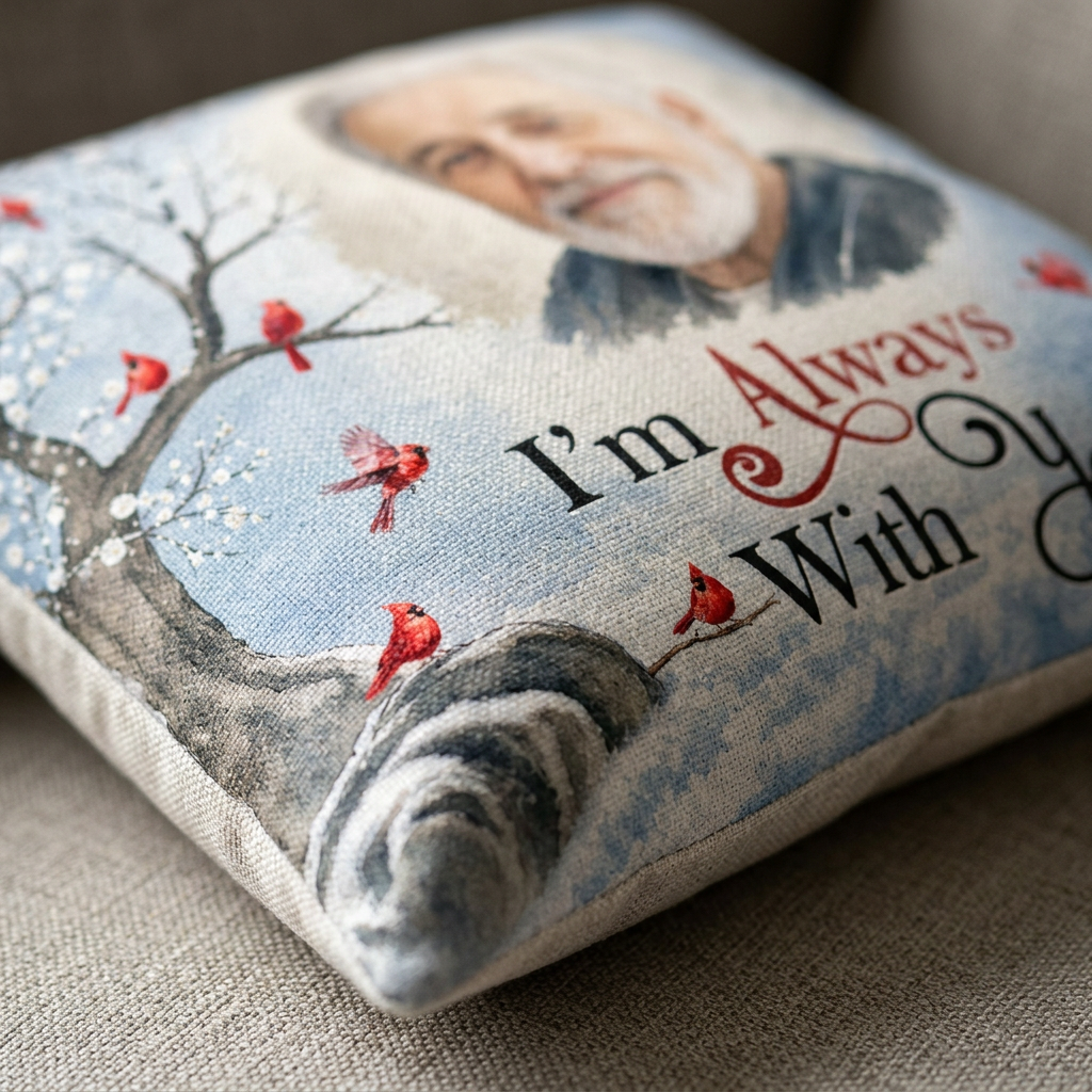 Personalized Memorial Photo Pillow - I'm Always With You Cardinal Sympathy Gift for Loss of Loved One - Image 5