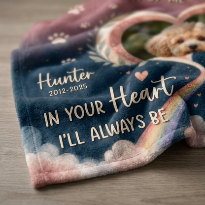 Personalized Pet Memorial Photo Fleece Blanket - Dog Loss Sympathy Gift for Pet Owners - Image 5