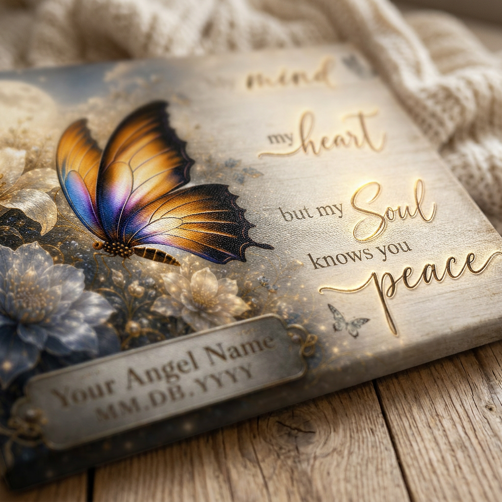 Personalized Memorial Butterfly Canvas Wall Art Sympathy Gift for Loss of Loved One - Image 5