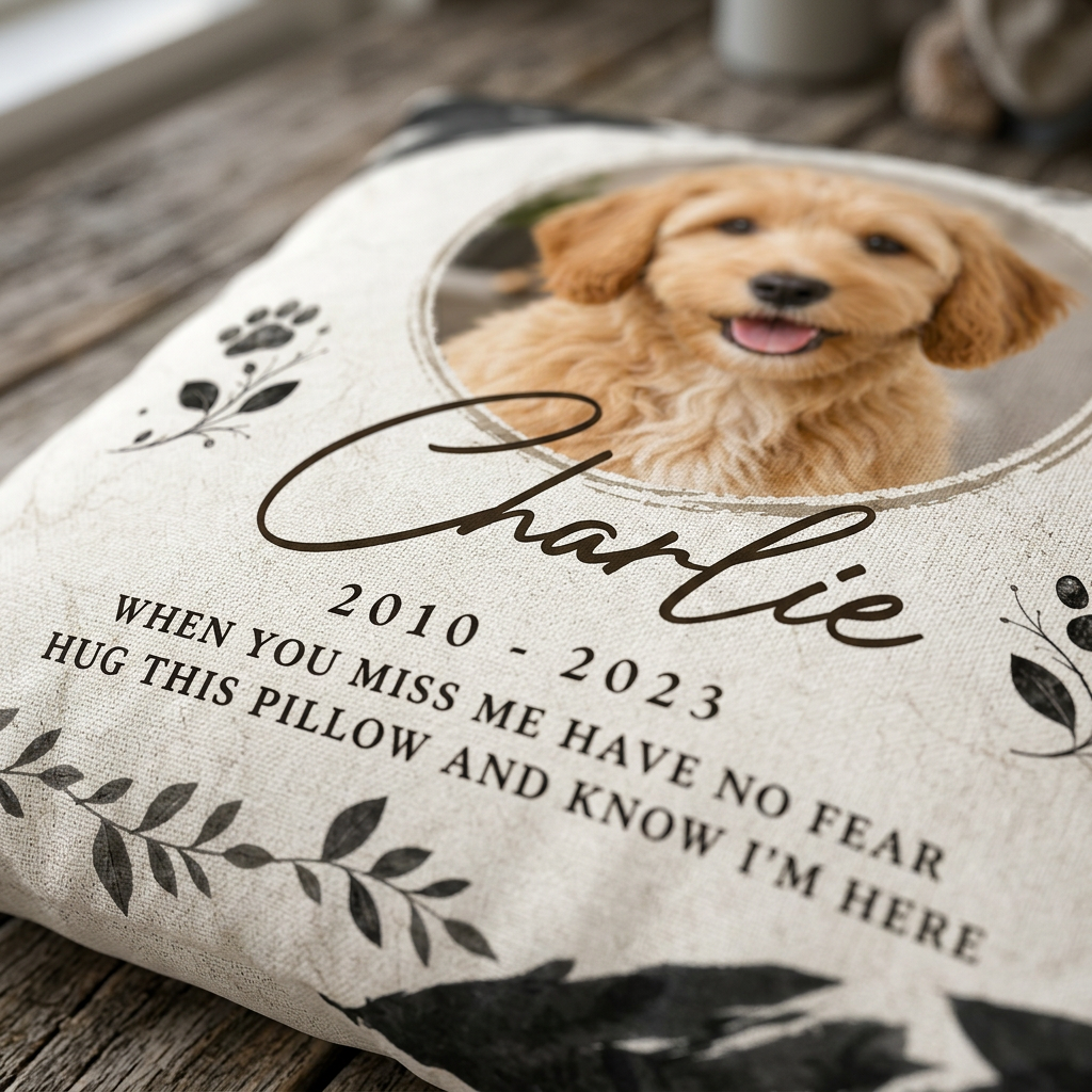 Personalized Pet Memorial Pillow With Photo - Dog Loss Remembrance Sympathy Gift for Pet Owners - Image 5