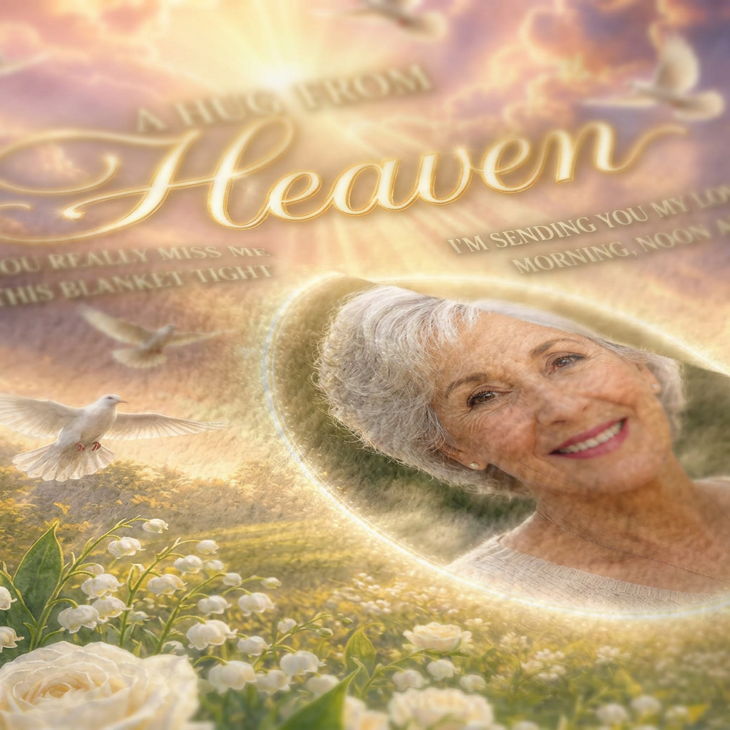 Personalized Memorial Photo Fleece Blanket - A Hug From Heaven Sympathy Gift for Loss - Image 5