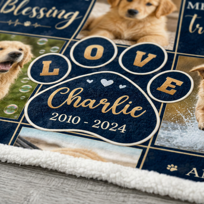 Personalized Pet Memorial Fleece Blanket for Dog Owners - Custom Photo Dog Loss Keepsake Gift - Image 5