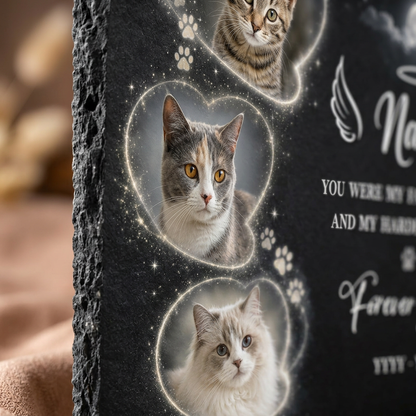 Personalized Cat Memorial Slate Stone Plaque with Photos – Custom Pet Loss Gift - Image 5