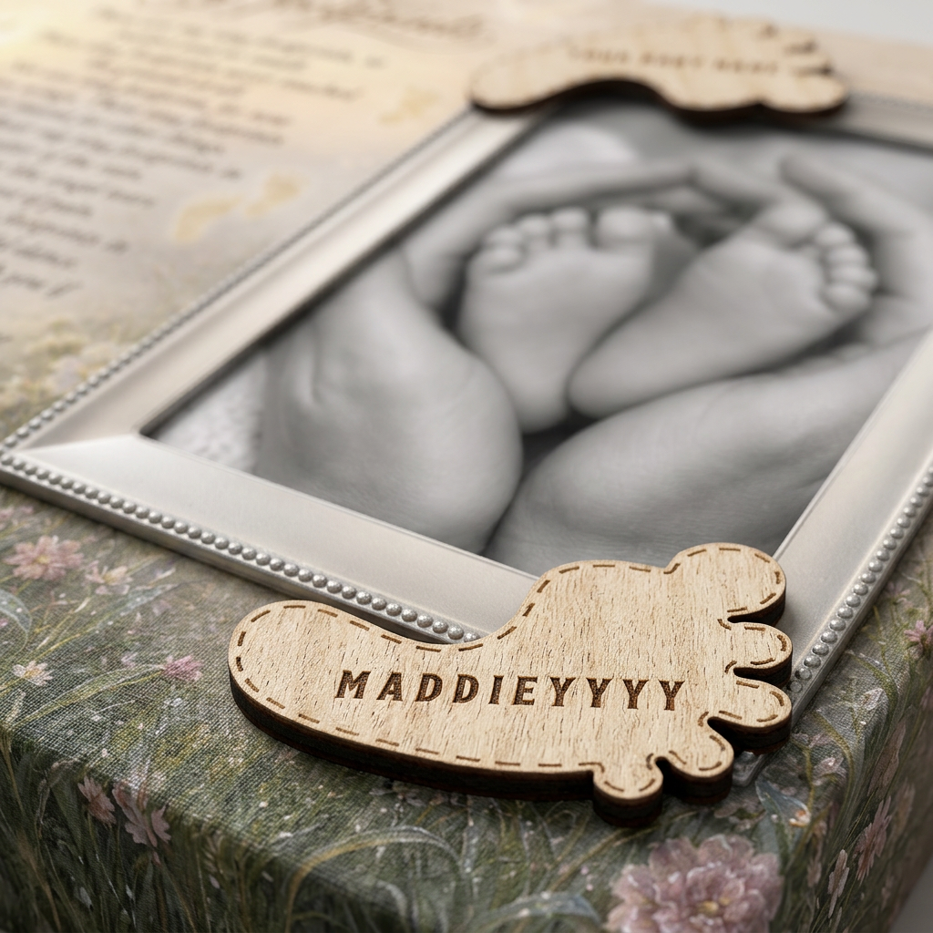 Personalized Baby Footprints Memorial Canvas | Infant Loss Keepsake Art - Image 5