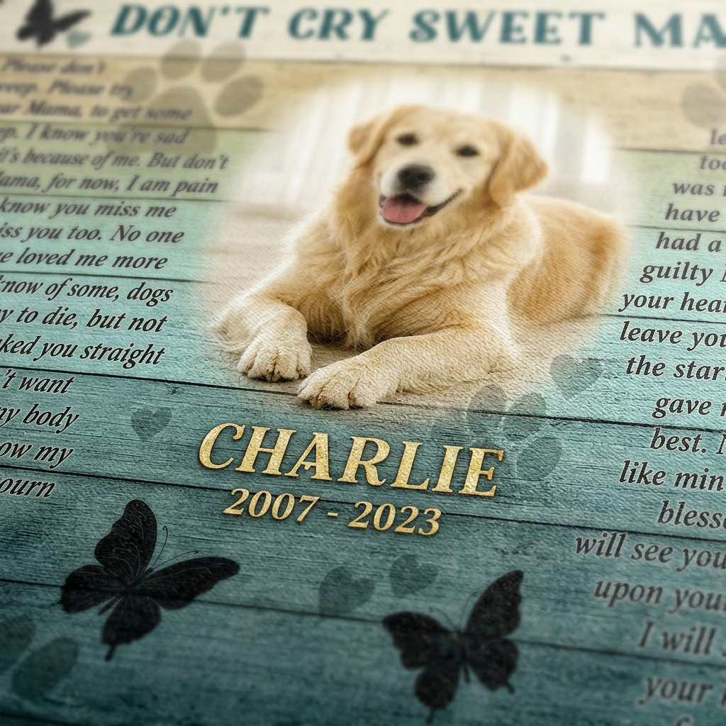 Personalized Dog Memorial Wall Canvas, Custom Pet Photo Sympathy Gift for Loss of a Dog Mom - Image 5