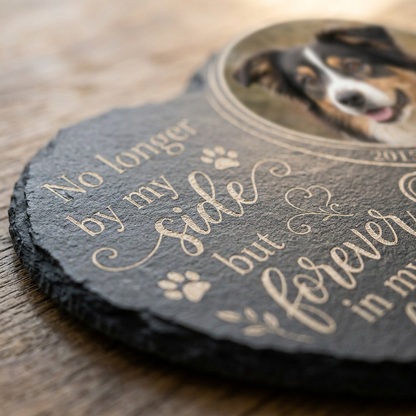 Personalized Heart-Shaped Pet Memorial Garden Stone with Photo for Dog Loss - Image 5