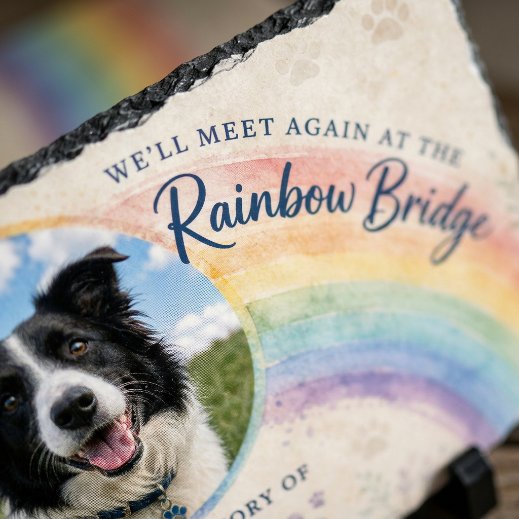 Personalized Dog Memorial Slate Garden Stone – Rainbow Bridge Pet Loss Gift - Image 5